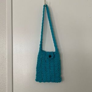 hand sewn blue bag